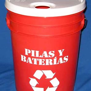 Balde 20 lt. Standard reciclaje Pilas y Baterías c/tapa blanca
